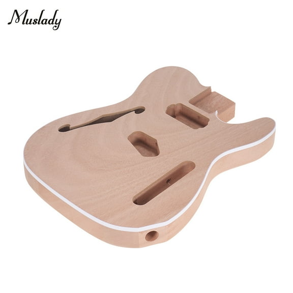 ammoon TL-F Unfinished Electric Guitar Body Blank Guitar Body Barrel DIY Mahogany and Composite Wooden Body Guitar Parts Accessories