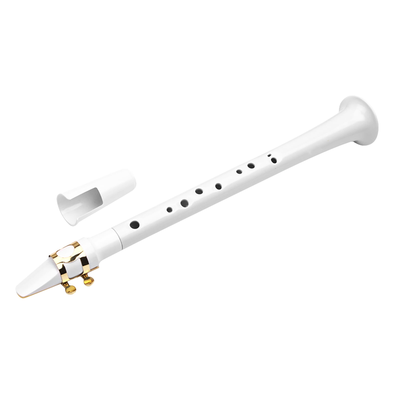 ammoon White Pocket Sax Portable Mini Saxophone Key of C Little Saxophone  with Carrying Bag Woodwind Instrument 