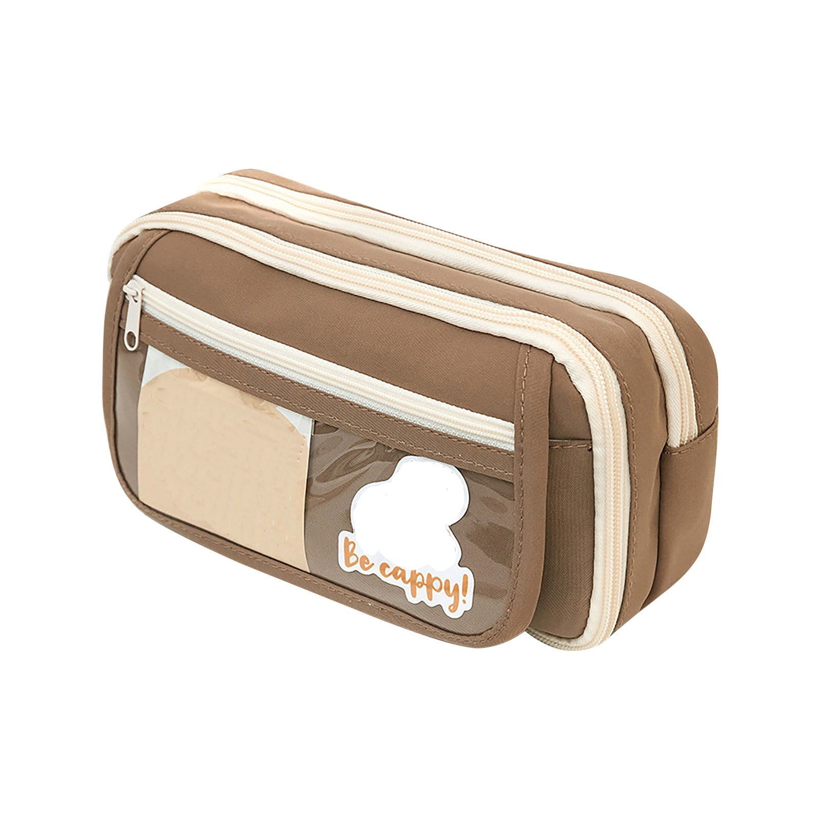 amousa Big Capacity Pencil Case, 3 Compartments Storage Pencil Case