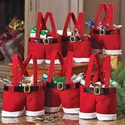 amousa Creative Bag Santa Pants Style Bag Cute Bags Stocking Tree Filler Sacks Stocking Xmas Gift Christmas Decorations