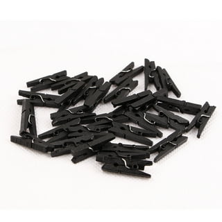 Cptoion 100pcs Clothes Pins Wooden,4 Large Wooden Black Clothespins,Black Wooden Clothespins,Wooden Clips for Crafts Hanging Clothes Pictures