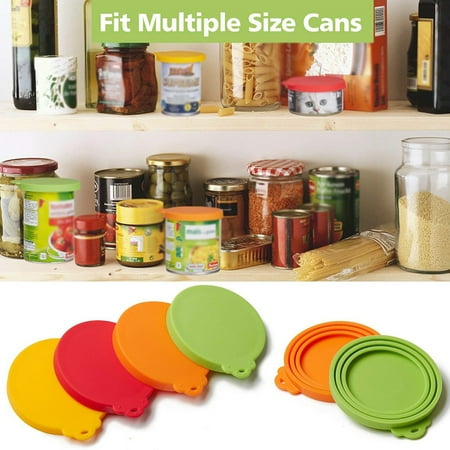 amousa Pet Food Can Covers Universal Silicone Can Lids - One Size 4 Pack
