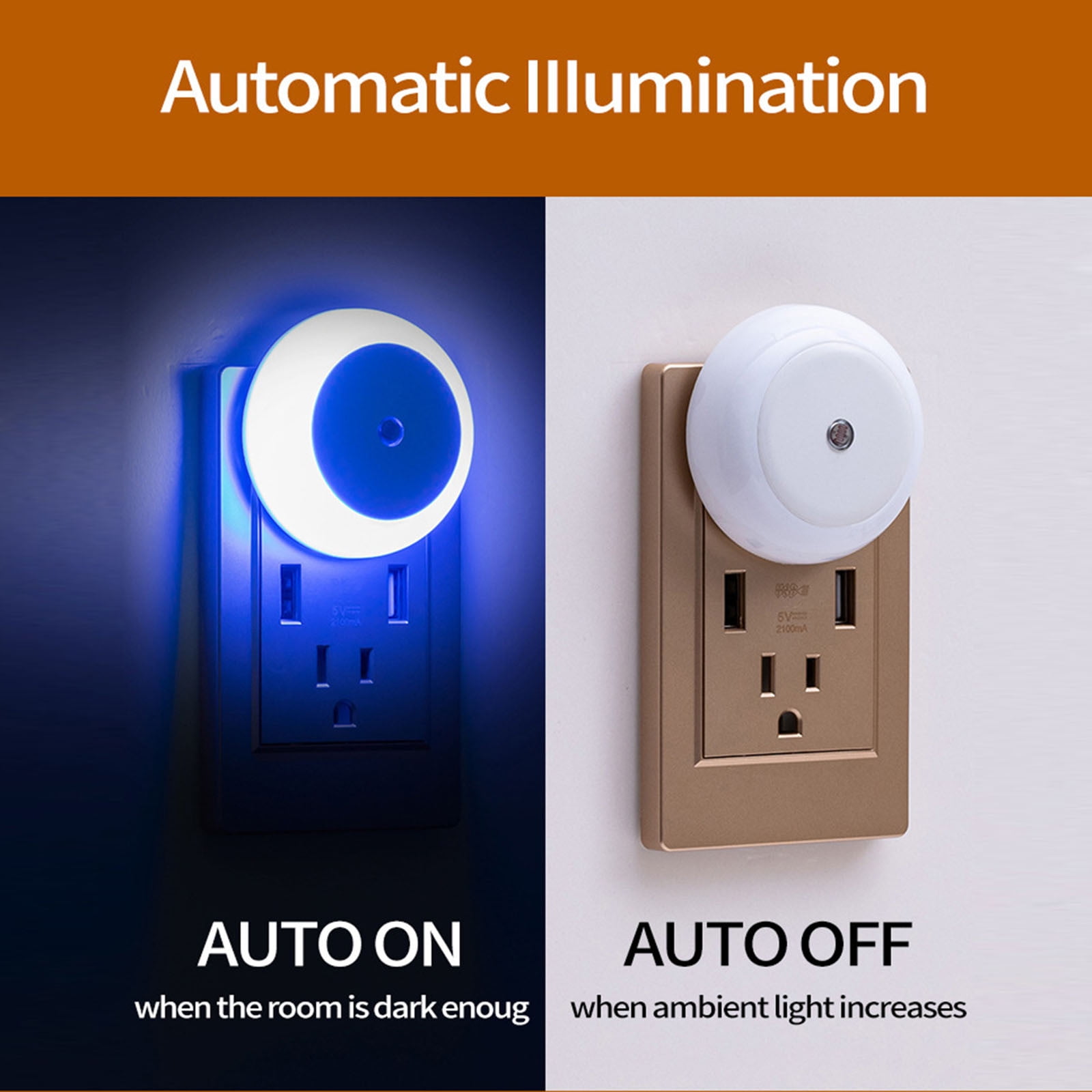 amousa Soft Night Light, Plug In Night Lights With Auto Light Sensor, 0