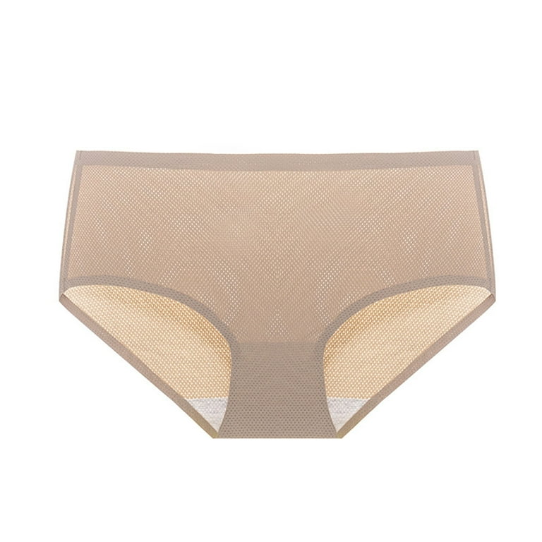 amousa Underwear Women's Underwear High Waist Ice Silk Seamless Breathable  Briefs Panties Multipack