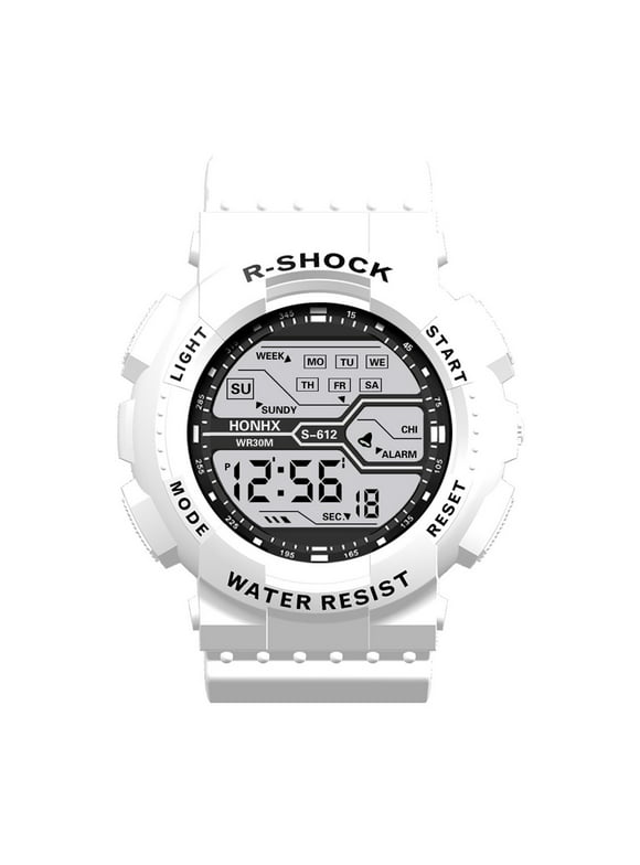 amousa Watch Fashion Waterproof Men's Boy LCD Digital Stopwatch Date Rubber Sport Wrist Watch