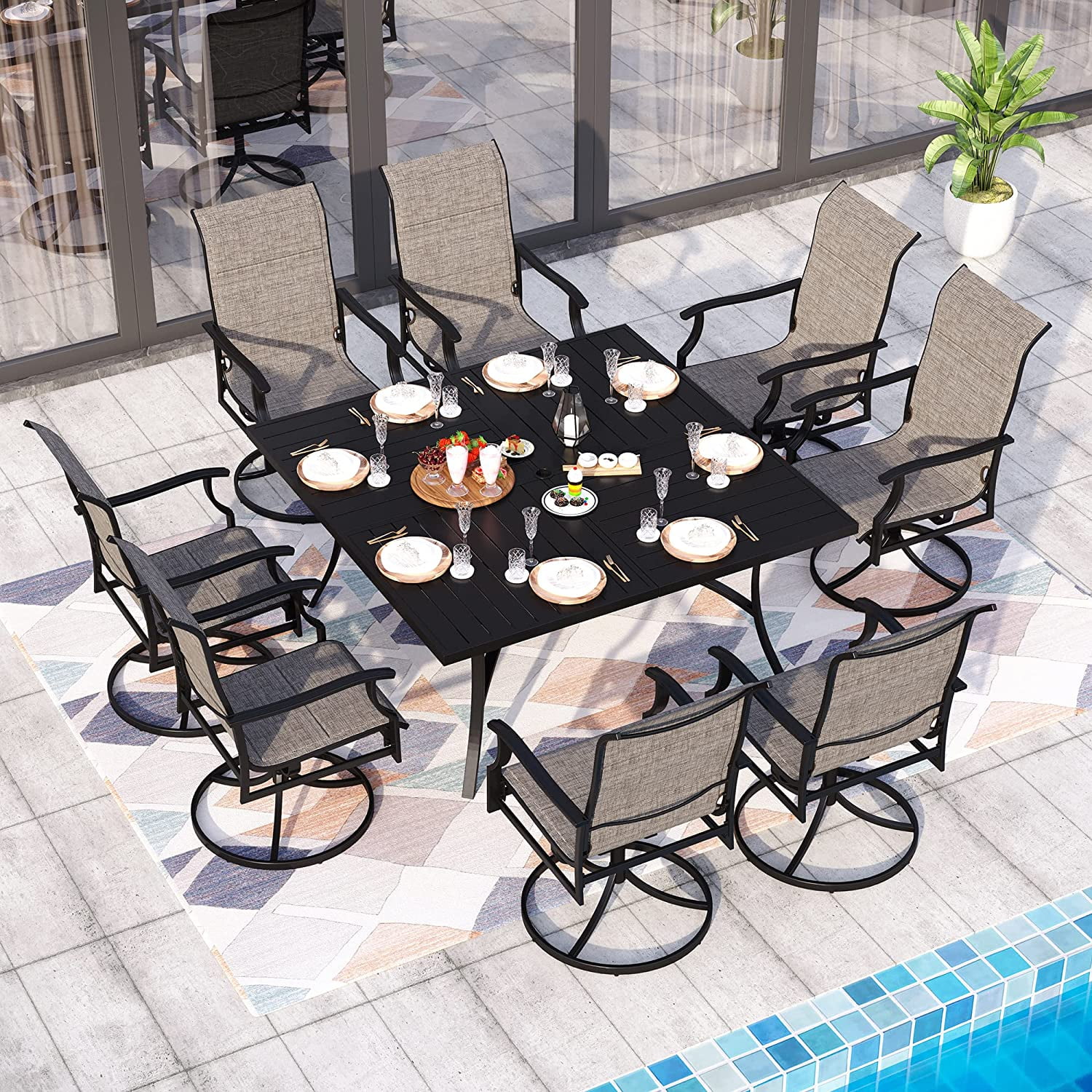  william patio furniture set large square patio dining table for 8