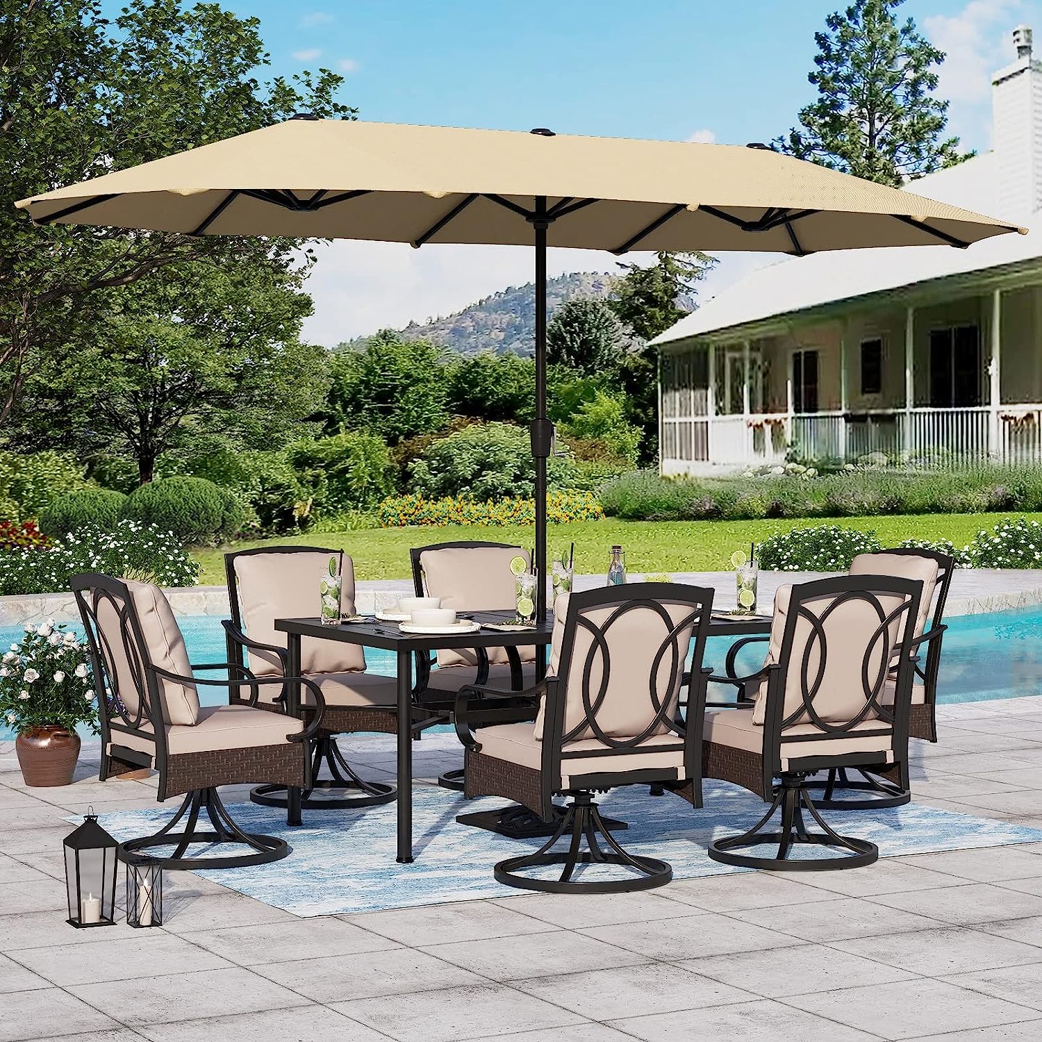 & William Patio Outdoor Dining Sets for 8 Outdoor Table Furniture Set 9