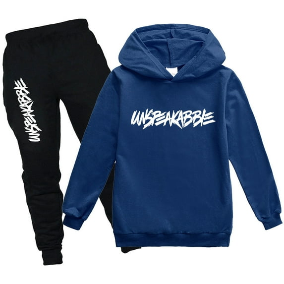 amropi Boy's Tracksuit Pullover Hoodie Jogging Pants Set 2 Pieces Sweatsuit Royal Blue,14-15Years