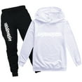 thumbnail image 1 of amropi Boy's Tracksuit Pullover Hoodie Jogging Pants Set 2 Pieces Sweatsuit White,8-9 Years, 1 of 7