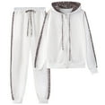 thumbnail image 1 of amropi Women's 2 Piece Tracksuit Sweatsuits Sets Hoodie Sweatshirt and Jogging Sweatpants Suit White, XL, 1 of 6