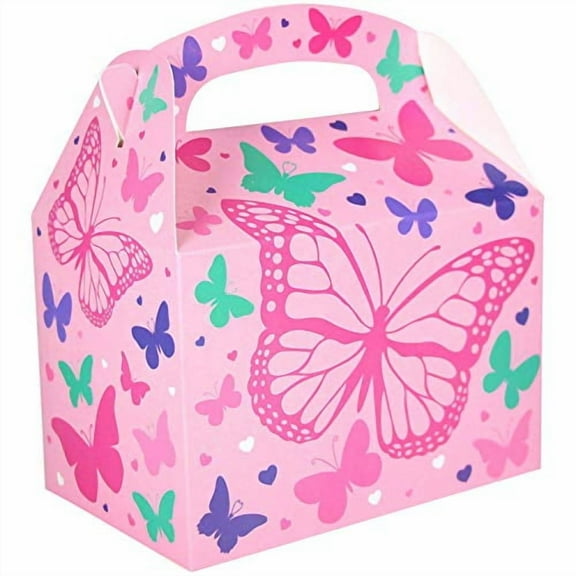amscan 10260663 Pink Butterfly Party Favor Box-1 Pc