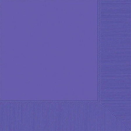 amscan 2-Ply New Purple Luncheon Napkins - 6 1/2" x 6 1/2" - 40 Pcs