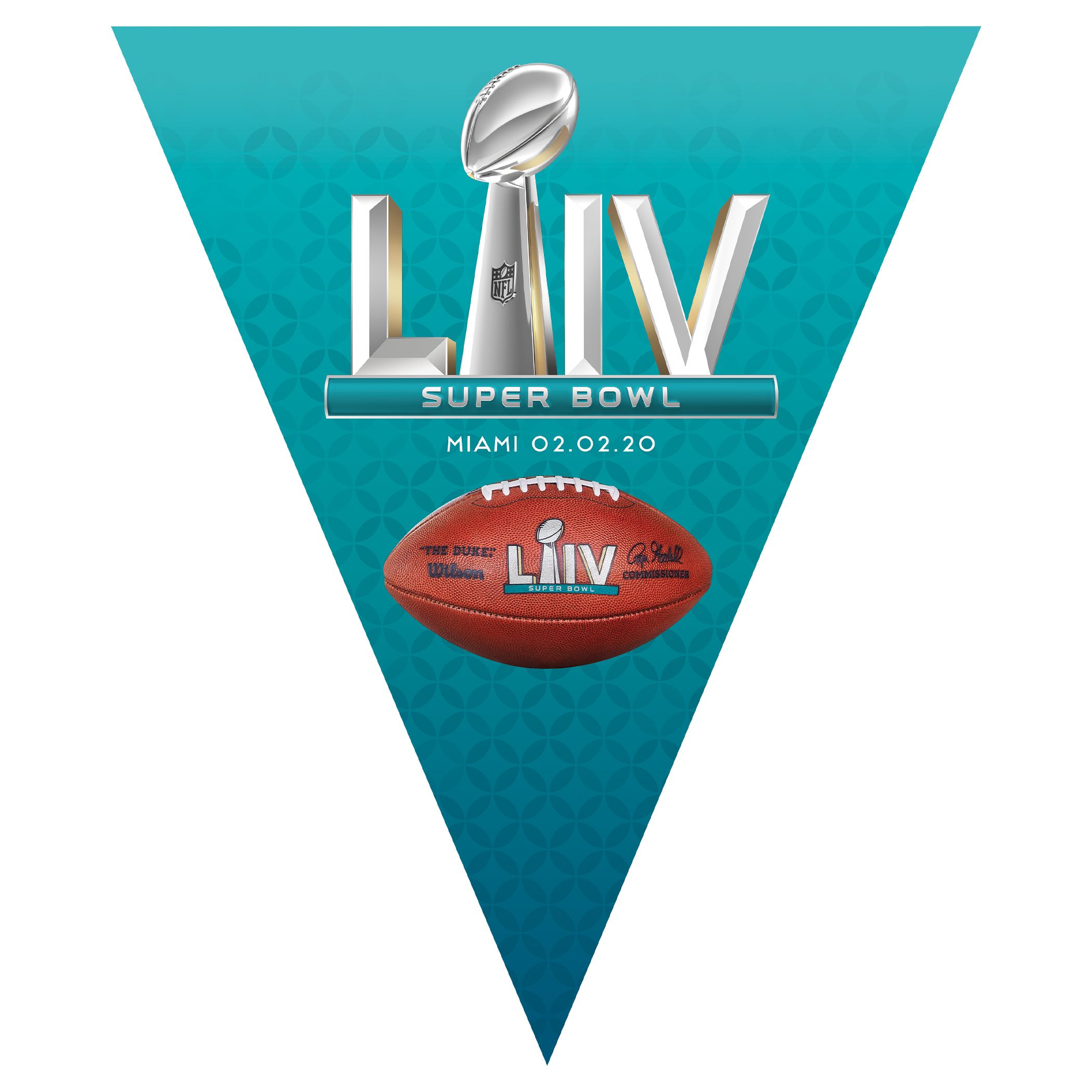 amscan 2020 Super Bowl LIV 54 NFL Football Party Decoration 12ft Pennant Banner - image 1 of 1