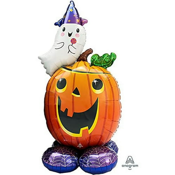 amscan 56" Anagram Pumpkin And Ghost Airloonz Foil Balloon, Multicolor [4242011]