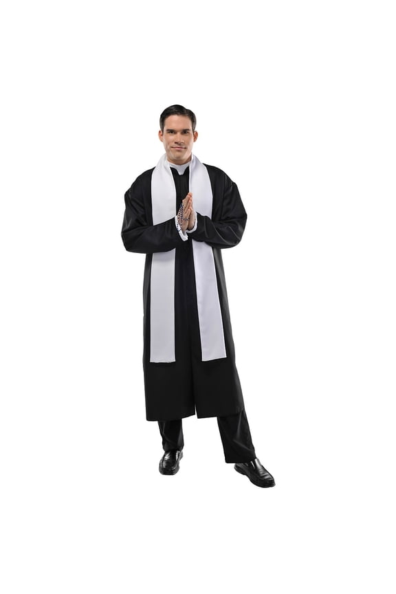 Adult Father Priest Costume | Standard Size | 1 Pc, Black
