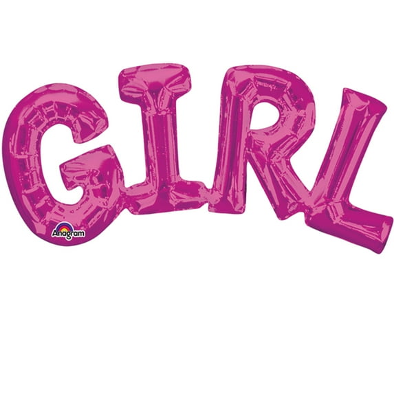 Air-Filled Pink Girl Balloon