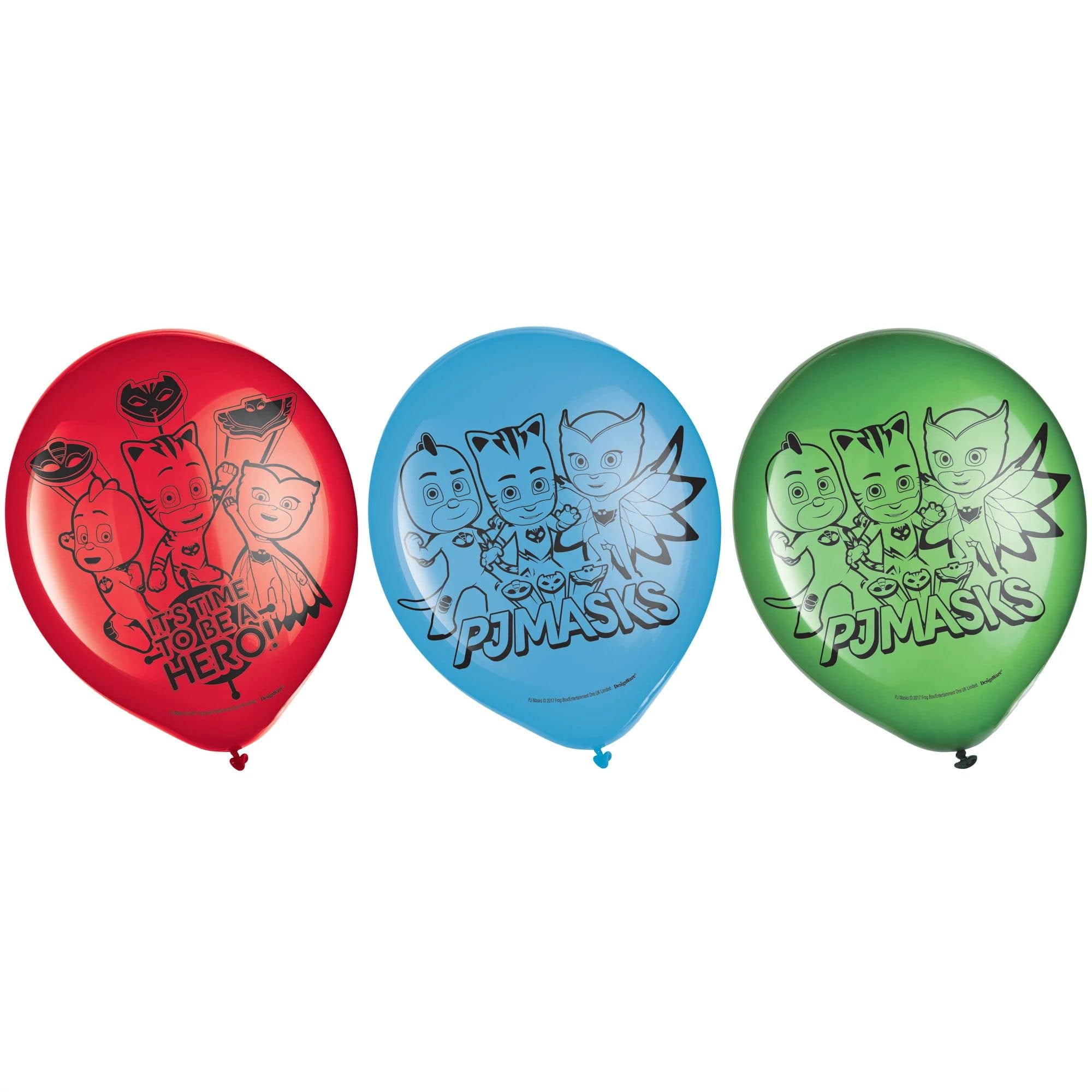 VARIOUS amscan BB111741 PJ Masks 12" Latex Balloons, One Size, Multicolor