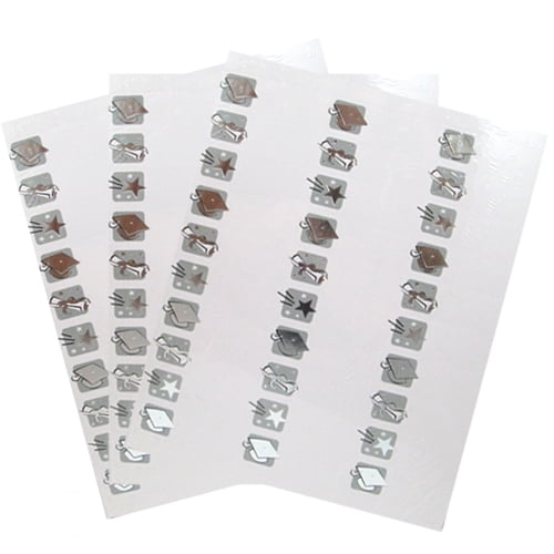amscan Cap & Diploma Graduation Announcement 2.6x1IN 90pc Paper Address Labels, Silver White