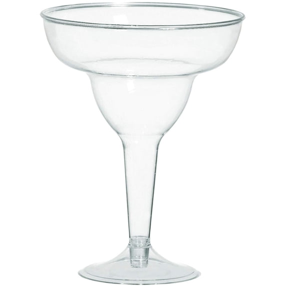 amscan Clear Reusable Plastic Margarita Cocktail Glasses, Clear, 11 oz, Model:350102.86