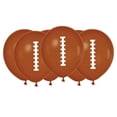 thumbnail image 1 of amscan Football Design Party Supply Round Latex Balloons, 6 CT, 12", Brown White, 1 of 2