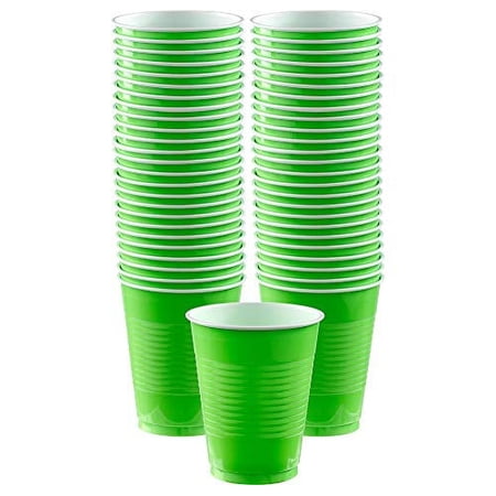 amscan Kiwi Big Party Pack - 18 oz. Plastic Cups, Qty 50 (10130118)