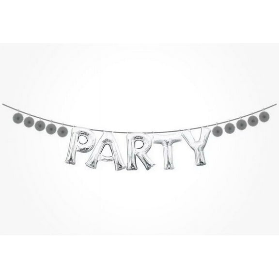 Mini Create Your Own Silver Paper Fan Banner