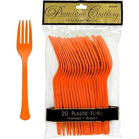 Orange Plastic Forks