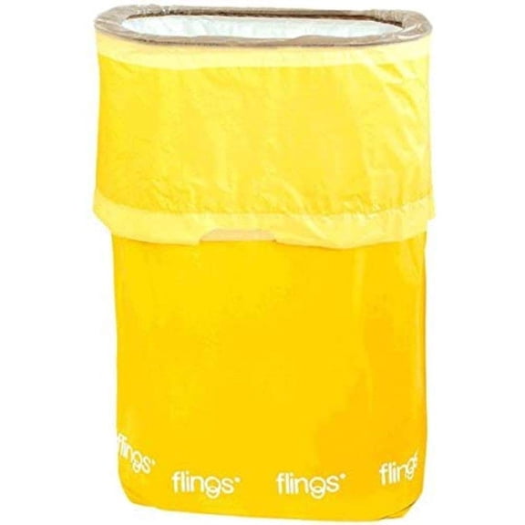 amscan Sunshine Yellow Flings Pop-Up Trash Bin,22 x 15 x 10"/13 gallon