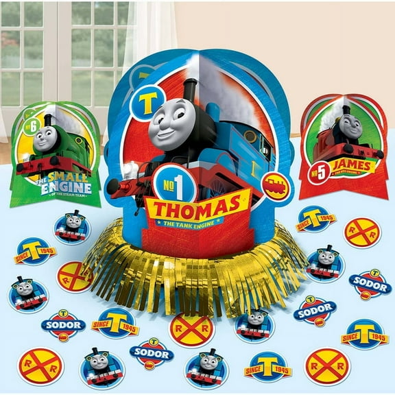 amscan Thomas The Tank Engine Centerpiece Table Decorating Kit 23 Count Birthday Party, Multicolor, One Size 281752