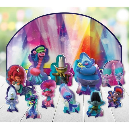 amscan ¬©Trolls Birthday Cardstock Cut-Out Decoration Kit - 12pc
