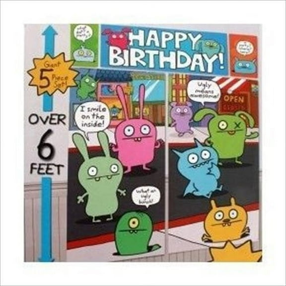 Amscan Uglydoll Giant Scene Setter Wall Decorating Kit, Babo, 5 Pieces, Birthday, Monsters
