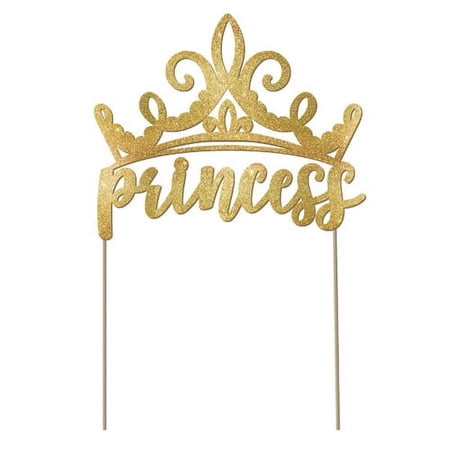 amscanDisney Princess Glitter Gold Cake Decorating Pick, 5 x 6, One Size 102357