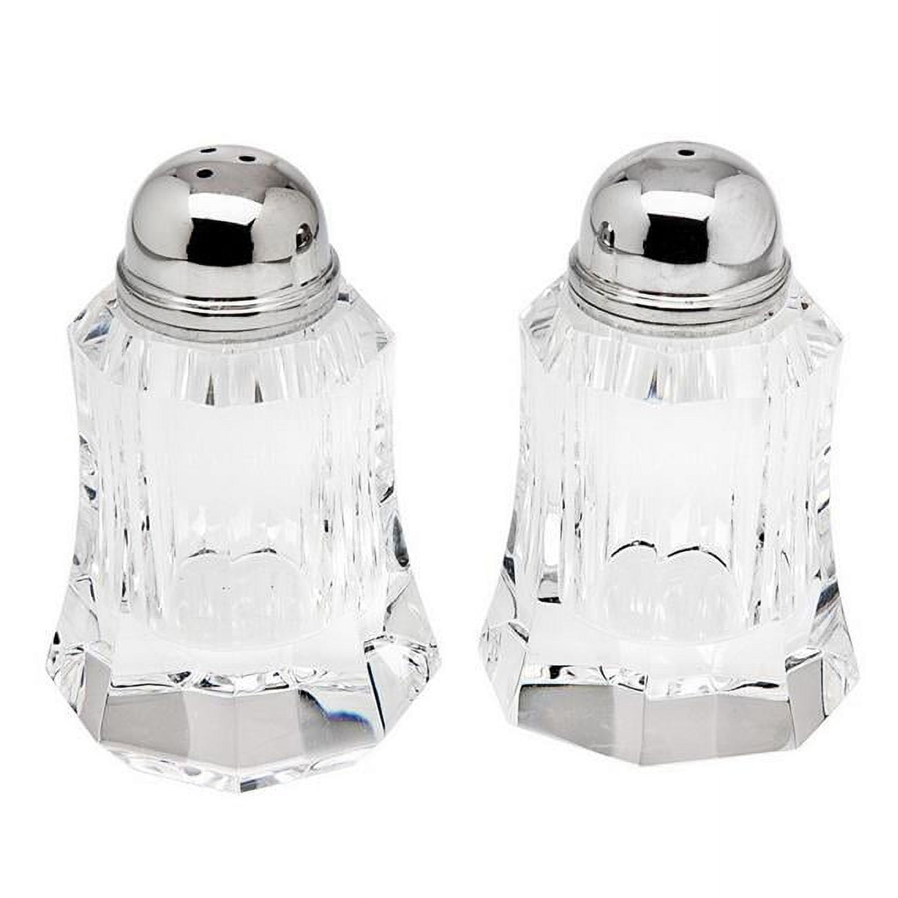 Amsterdam Clear Crystal and Stainless Steel Salt and Pepper Shaker Set