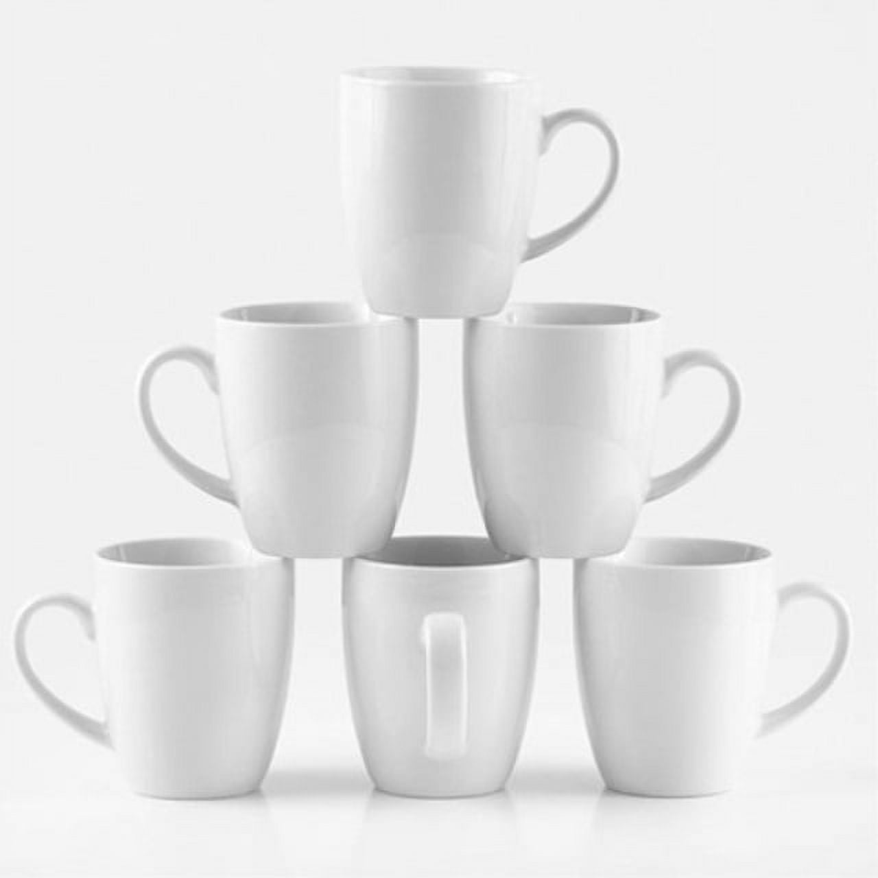 Hasense Coffee Mug Ceramic Set of 4 with Stand - 15 oz Stackable