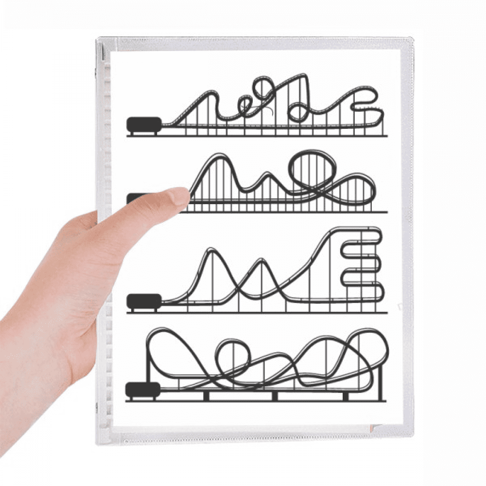 amusement park black roller coaster outline notebook loose diary ...