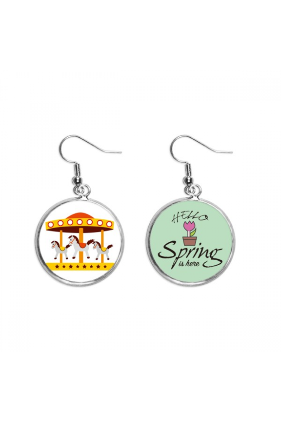 amusement park color carousel illustration decoration dangle season sp earring jewelry