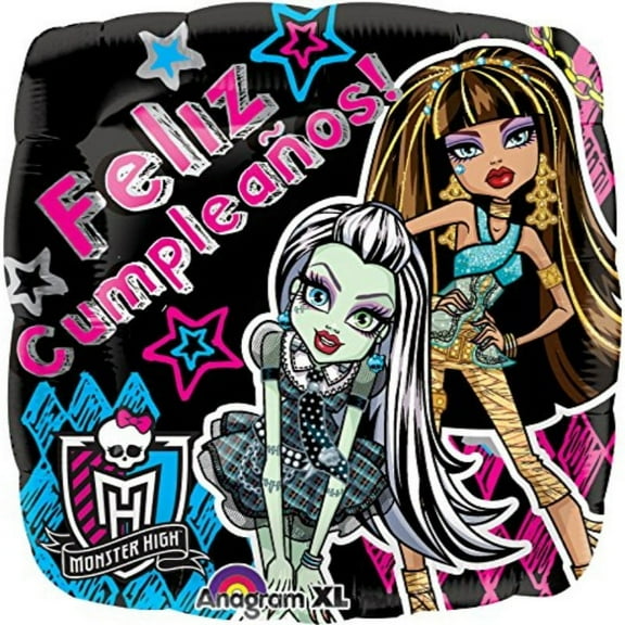 anagram international 2844301.0 monster high feliz cumpleanos foil balloon, 18 inch, multicolor