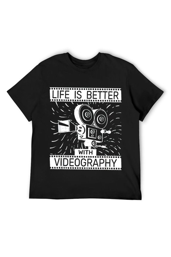 analog video camera video editor Videography funny for men T-Shirt Black 2XL