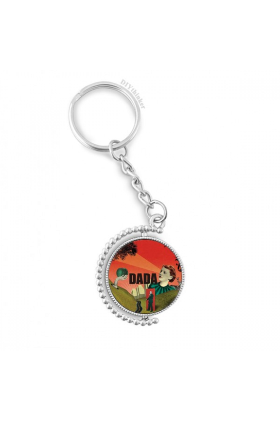 anarchy antiwar dada art art deco fashion rotatable keyholder disc accessories chain clip