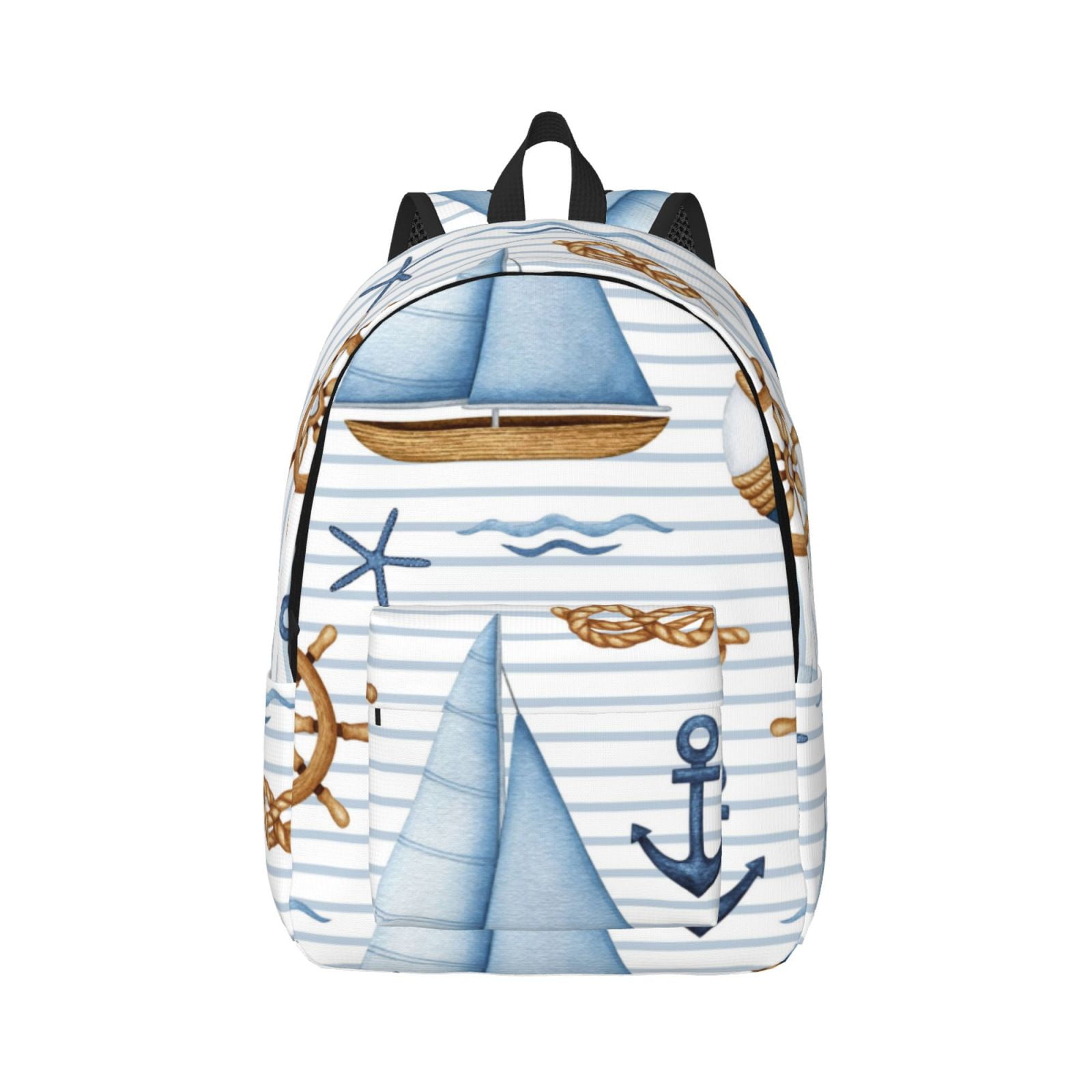 anchor Sailboat steering wheel vintage Canvas Backpack, Backpack for