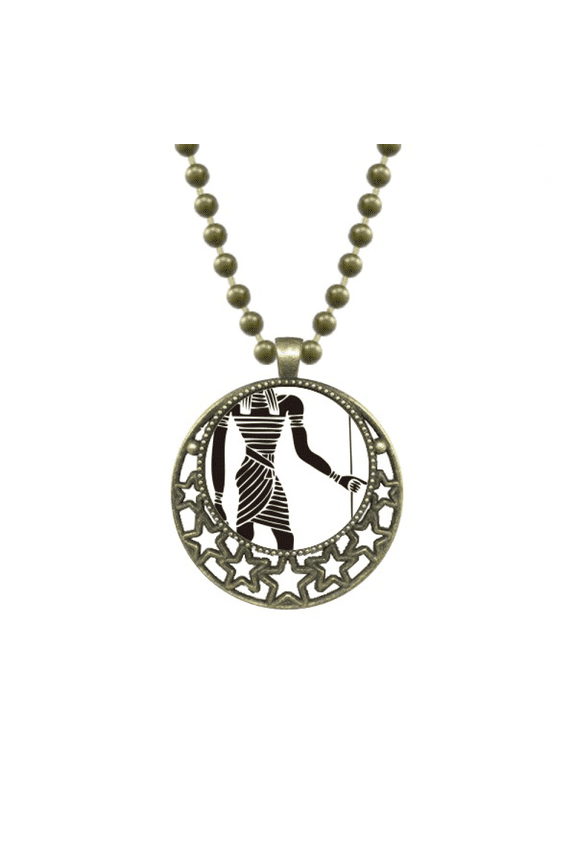 ancient egypt anubis totem fresco pendant star necklmoon chain jewelry