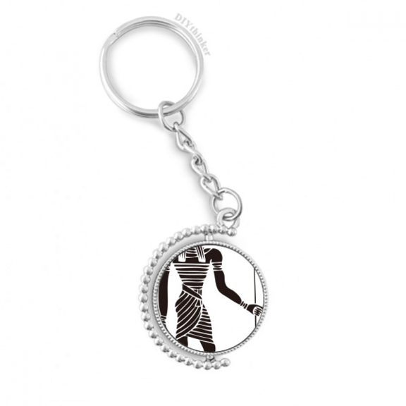 ancient egypt anubis totem fresco rotatable keyholder disc accessories chain clip