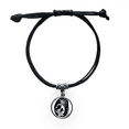 thumbnail image 1 of ancient egypt pharaoh outline bracelet leather wristband black jewelry, 1 of 4