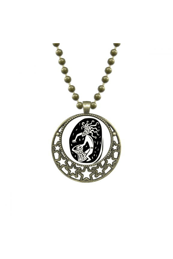 ancient egypt pharaoh outline pendant star necklmoon chain jewelry