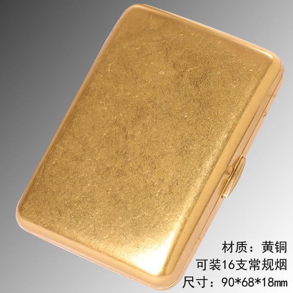 ancient silver cigarette box 20 pieces portable thick men's retro anti-pressure copper cigarette box with engraving on the middle,SKU00340-16支装铜滚花烟盒