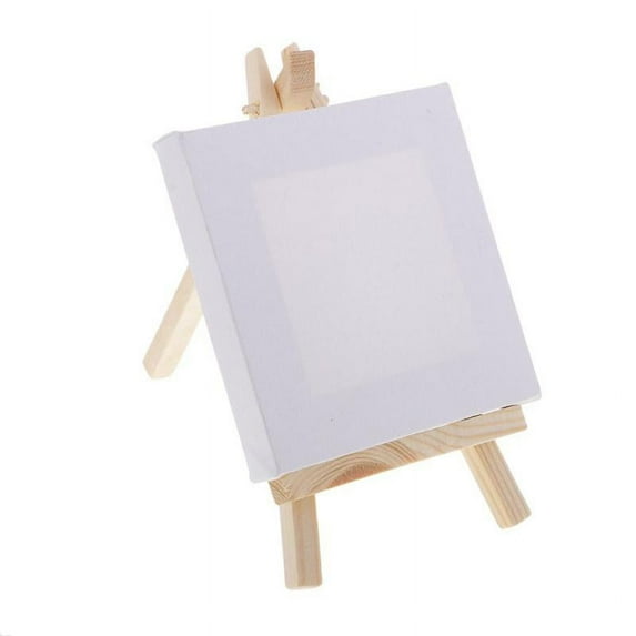 and Easel - Panels and Wood Easels, Small Stretched Canvas for Drawing, Painting, Craft, Art Project, DIY