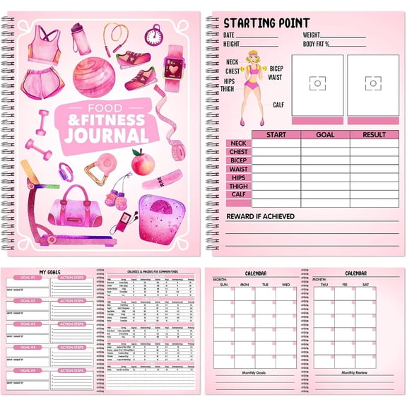 and Fitness Journal for Women Planner Workout Dairy Log Notebook with Calendar Calorie Counter Diet Meals Christmas for Women Mom Wife, 8.5 x 11''