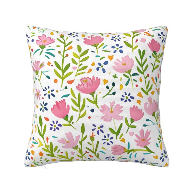 and Floral with Blue and Yellow Accents Decorative pillowcase square