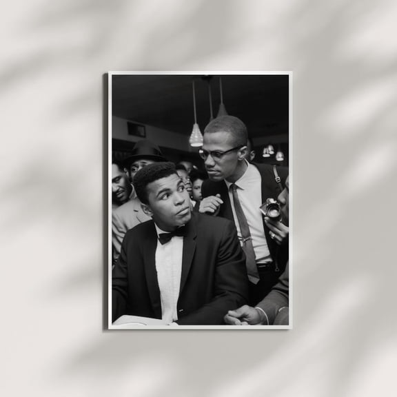 and Malcolm X Malcolm X Wall Decor Black and White Wall Art, Unframed Canvas