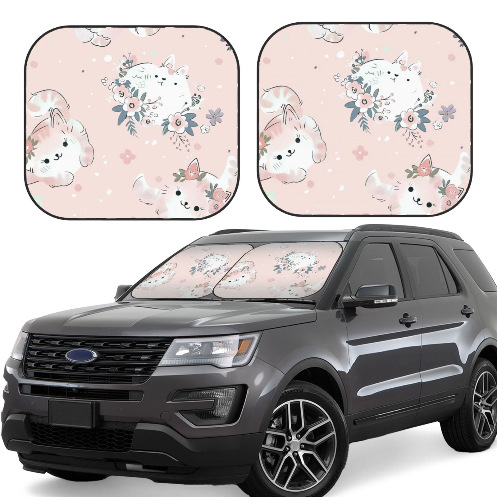 and Pastel Cat Windshield sunshade, car front window sunshade, sunshade blocking ultraviolet